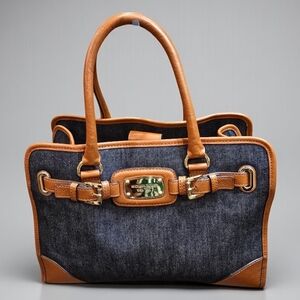 Michael Kors Denim And Leather Trim Hamilton Tote